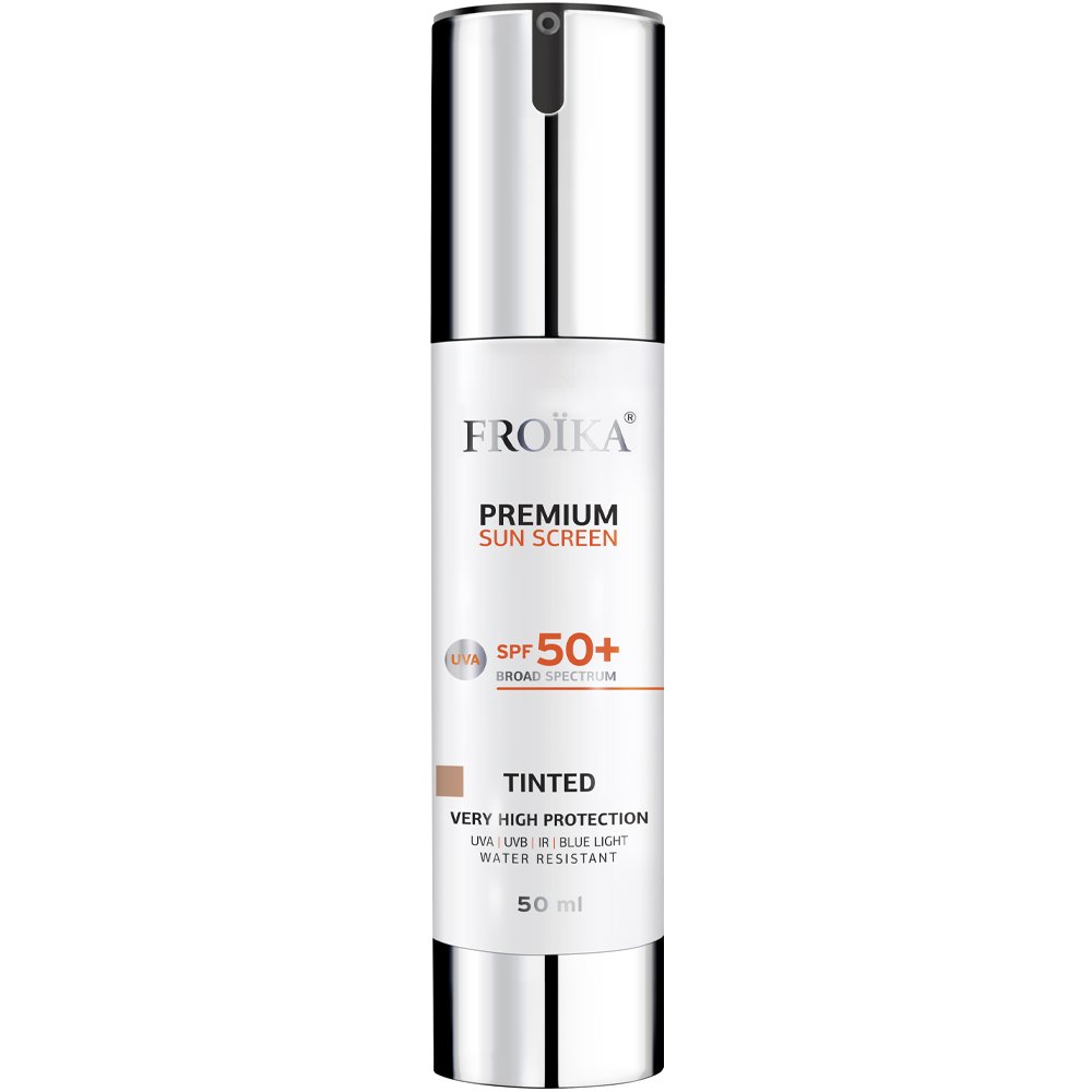 Froika Froika Premium Spf50+ Sun Screen UVA Tinted Αντιηλιακό Προσώπου Ευρέως Φάσματος Πολύ Υψηλής Προστασίας με Χρώμα Κατά της Γήρανσης 50ml