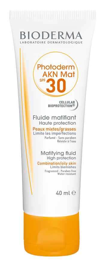 Bioderma Photoderm Akn Mat Fluide Spf30+ Αντηλιακή Κρέμα Προσώπου για Λιπαρό ή Ακνεϊκό Δέρμα 40ml