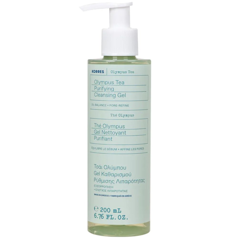 Korres Olympus Tea Purifying Cleansing Gel Τζελ Καθαρισμού Προσώπου για την Ρύθμιση της Λιπαρότητας 200ml