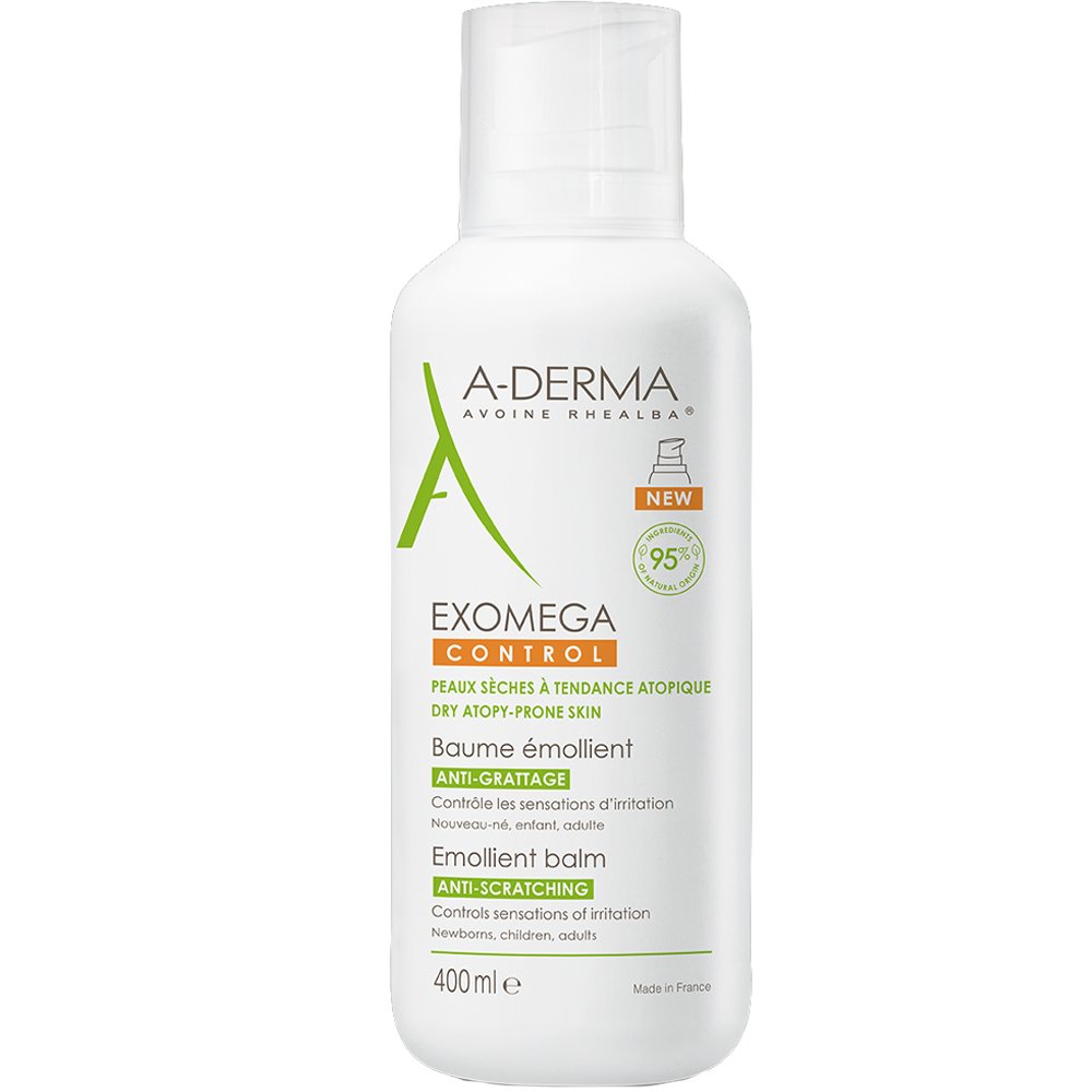A-Derma Exomega Control Emollient Balm Μαλακτικό, Καταπραϋντικό Βάλσαμο Προσώπου - Σώματος Κατάλληλο για Ατοπικό ή Πολύ Ξηρό Δέρμα 400ml