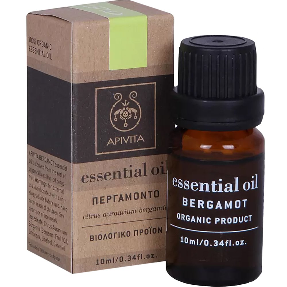 Apivita Bergamot Essential Oil Πολυχρηστικό Αιθέριο Έλαιο Αρωματοθεραπείας από Περγαμόντο με Διεγερτικές & Αντικαταθλιπτικές Ιδιότητες 10ml