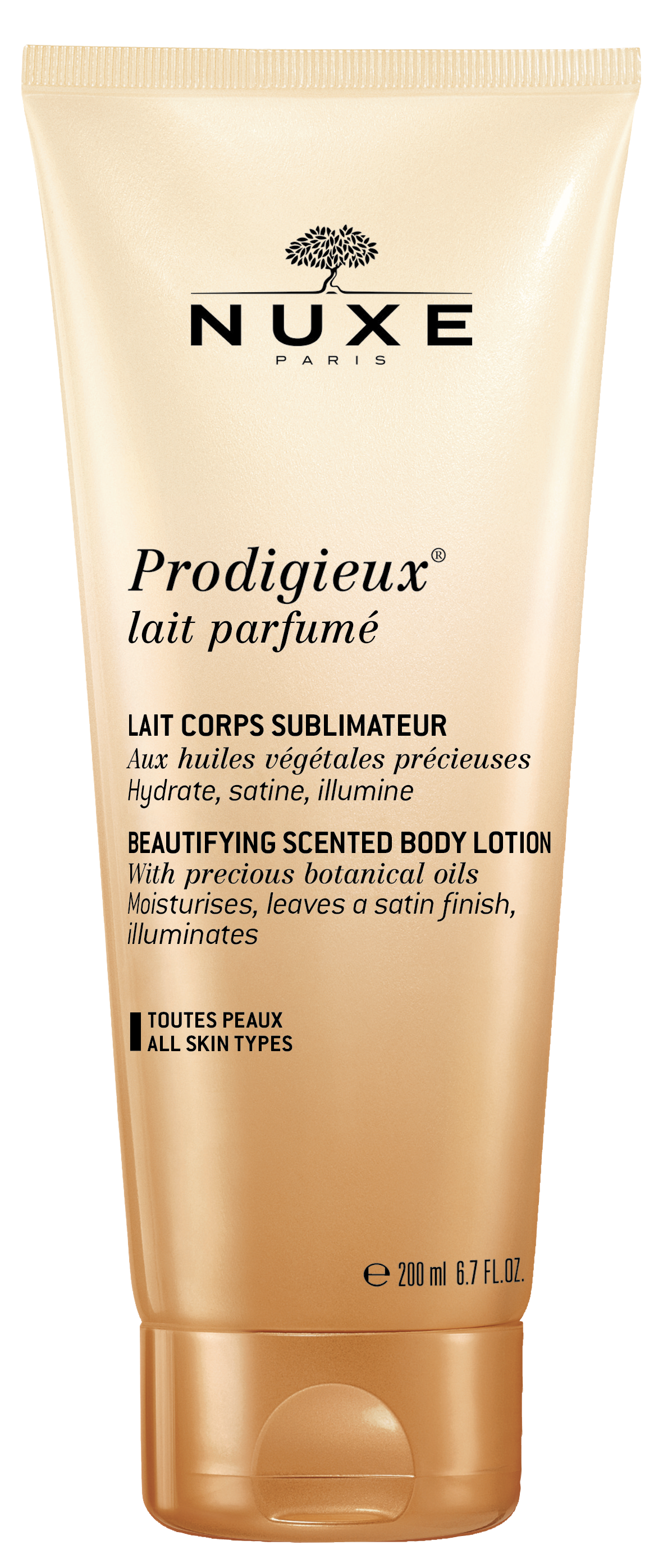 Nuxe Prodigieux Body Lotion Ενυδατώνει, Φωτίζει την Επιδερμίδα & Αφήνει ένα Σατινέ Φινίρισμα, με Πολύτιμα Βοτανικά Έλαια 200ml