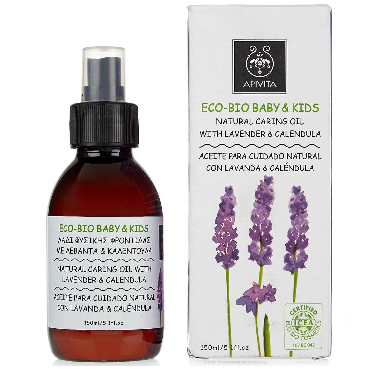 Apivita Eco Bio Baby Kids Λάδι Φυσικής Φροντίδας με Καλεντούλα & Λεβάντα 150ml