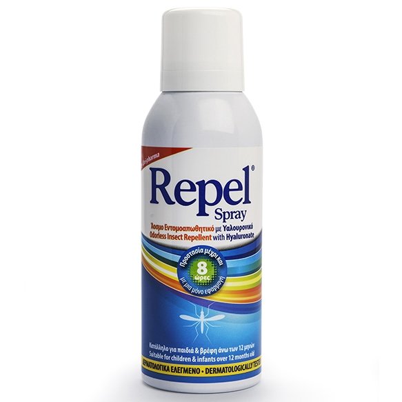 Uni-Pharma Repel Spray Άοσμο Εντομοαπωθητικό Spray με Υαλουρονικό 100ml
