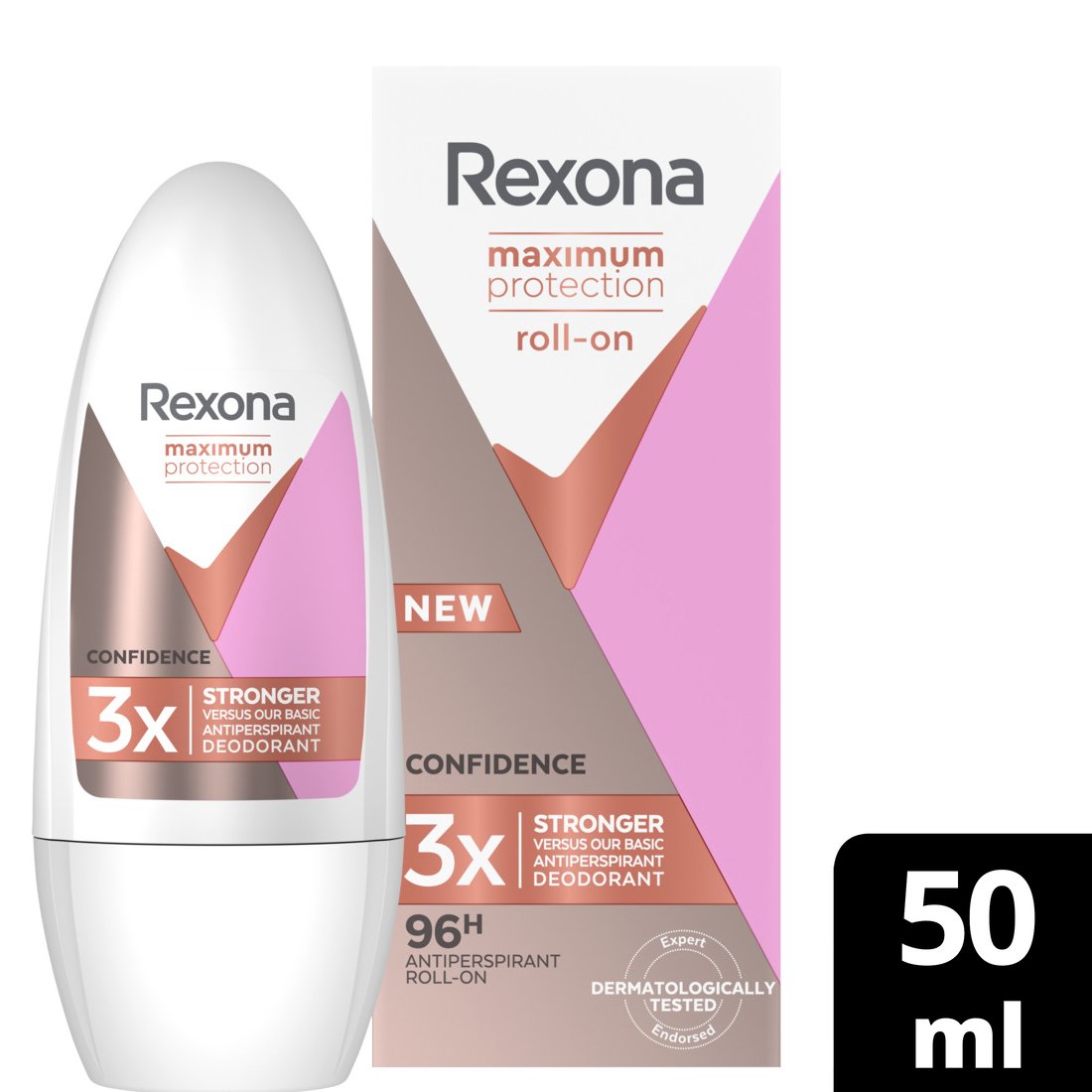Rexona Confidence Maximum Protection Roll on 96h Γυναικείο Αντιιδρωτικό Αποσμητικό με Αποτελεσματικότητα Έως και 96 Ώρες 50ml