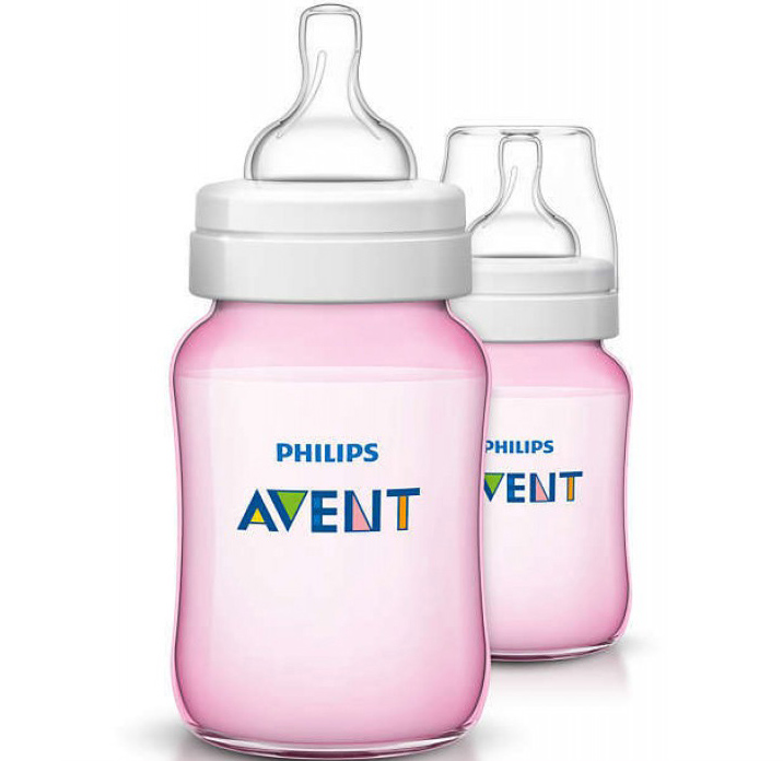 Avent Classic+ Limited Edition Πλαστικό Μπιμπερό με Πιπίλα Σιλικόνης 1m+ 260ml Xωρίς Bpa 2τμχ SCF565/27 – μπλέ