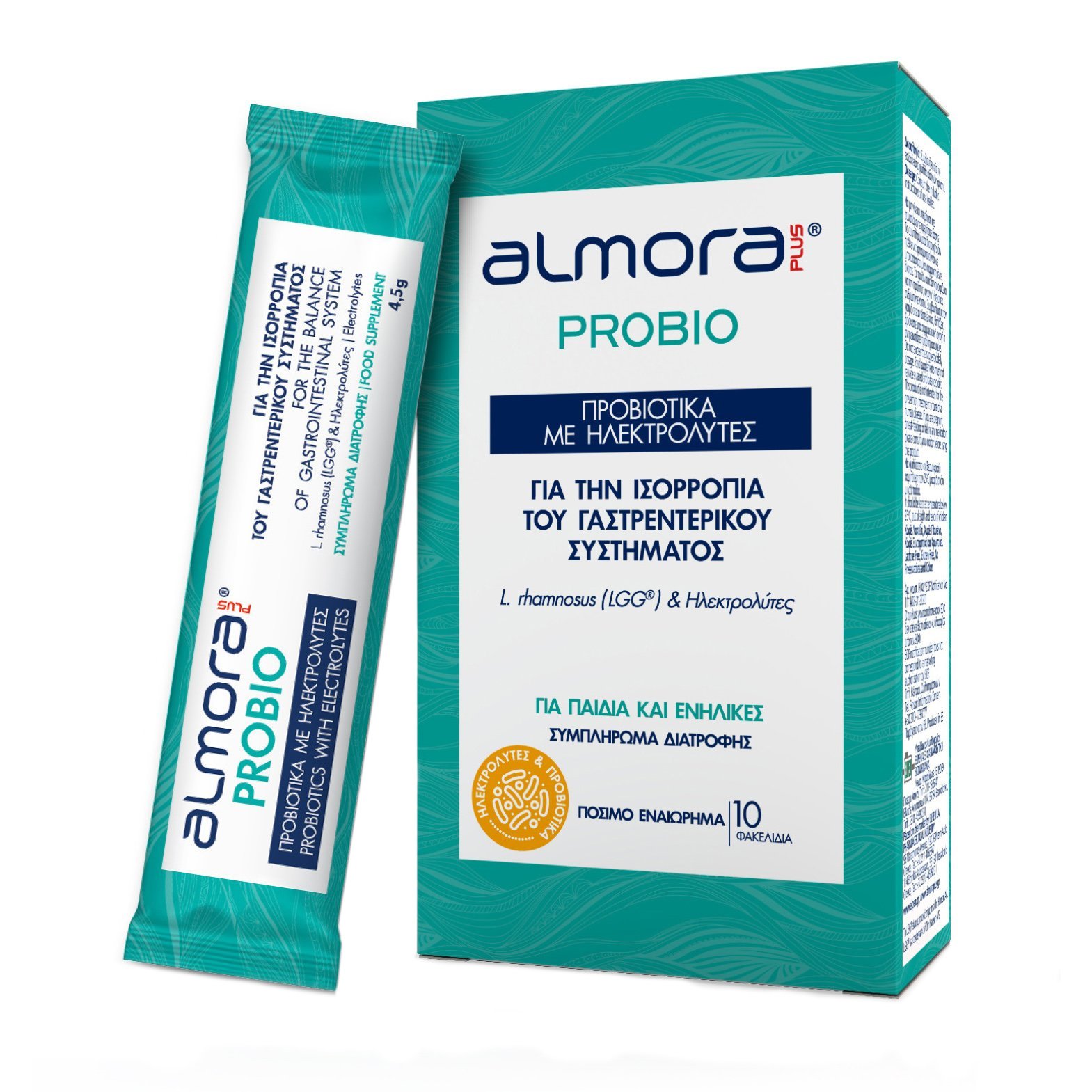 Almora Plus Almora Plus Probio Συμπλήρωμα Διατροφής Προβιοτικών με Ηλεκτρολύτες για την Ισορροπία του Γαστρεντερικού Συστήματος 10 Oral.Sach