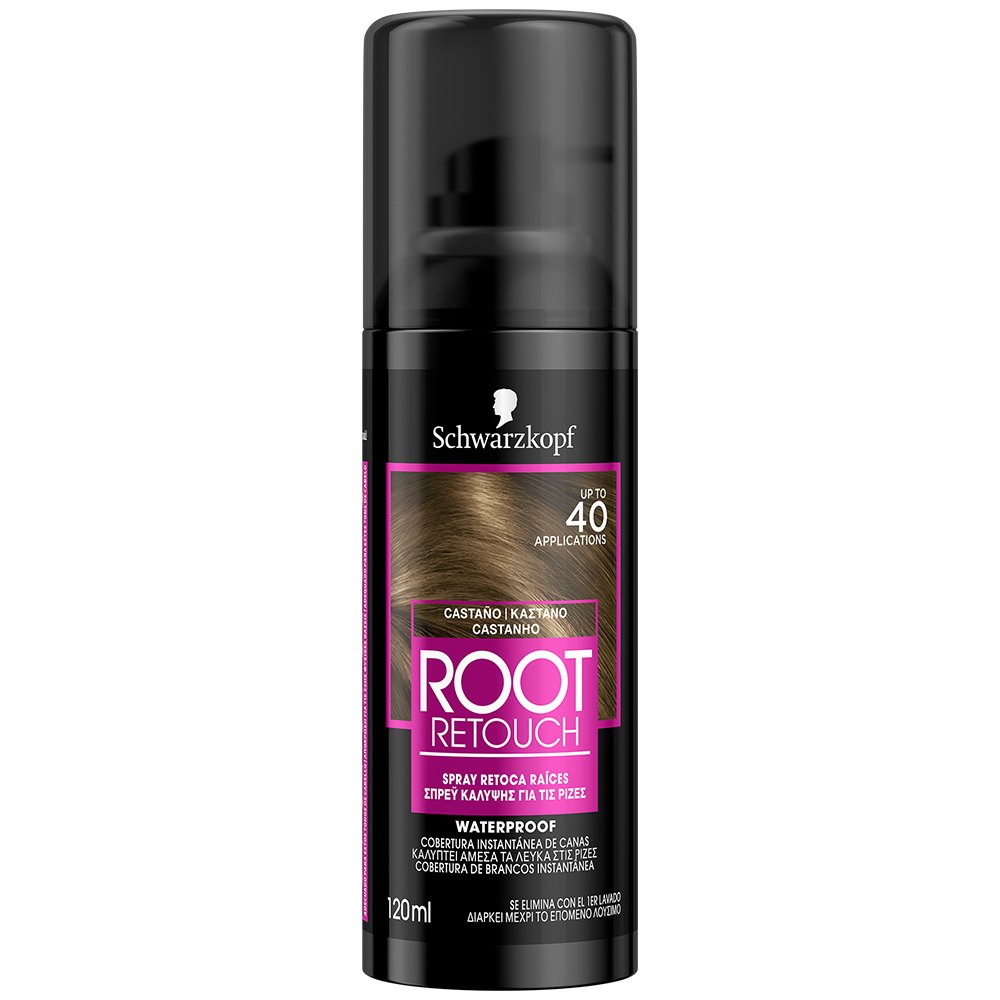 Schwarzkopf Root Retoucher Spray που Καλύπτει τα Λευκά στις Ρίζες, Καστανό 120ml