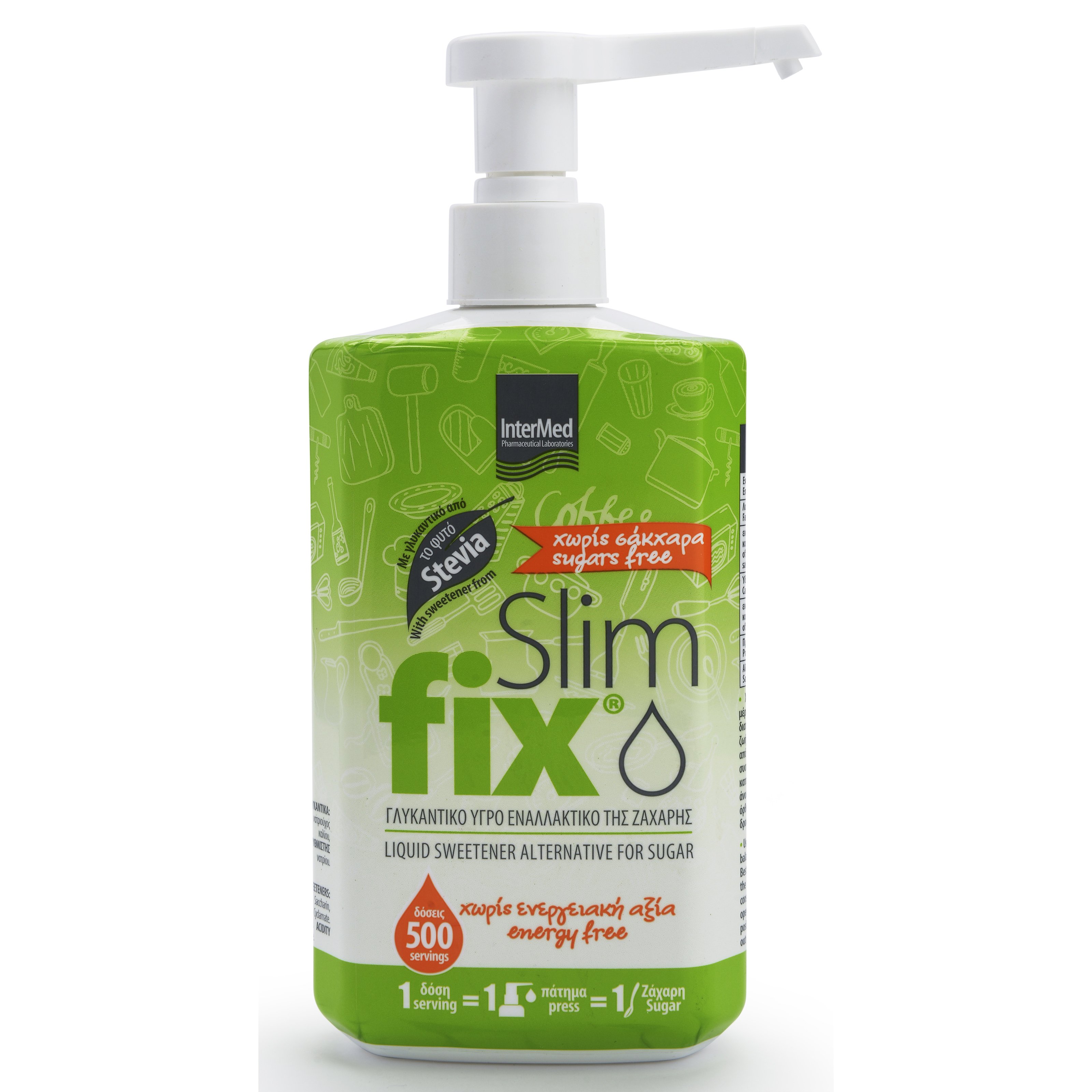 Intermed Slim Fix Stevia Γλυκαντικό Υγρό Εναλλακτικό της Ζάχαρης 500ml