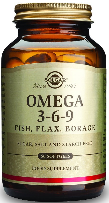 Solgar Omega 3-6-9 Μίγμα Ουσιωδών Λιπαρών Οξέων Υψηλής Βιολογικής Αξίας softgels – 60softgels