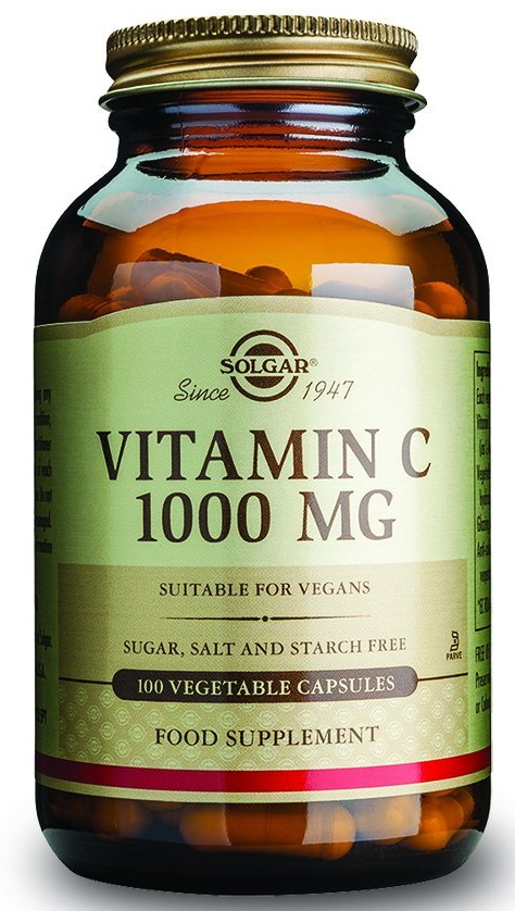 Solgar Vitamin C Αντιοξειδωτική Βιταμίνη Απαραίτητη Για Την Υγεία Του Οργανισμού veg.caps – 1000 mg/100 caps