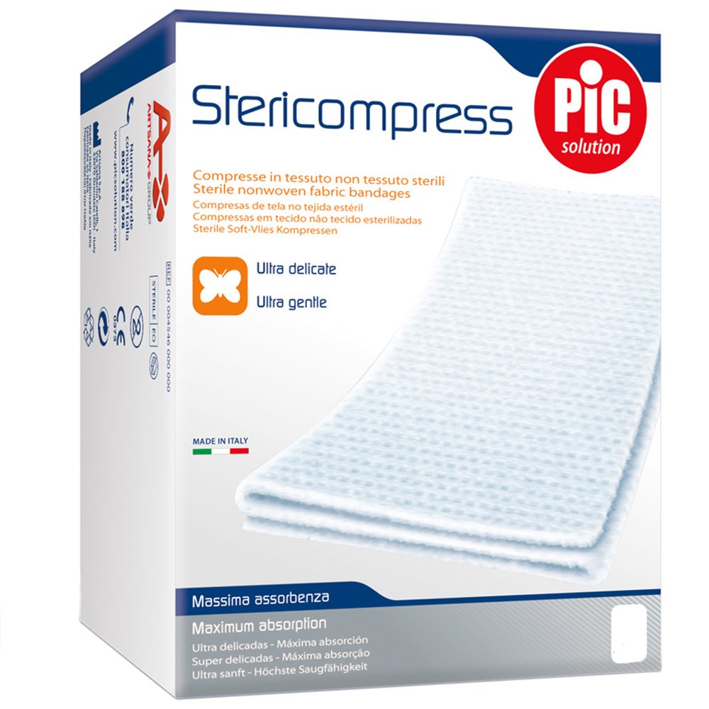 Pic Solution Stericompress Sterile Gauze Bandage Επιθέματα Υψηλής Απορρόφησης Από Αγνό Βαμβάκι 12 Τεμάχια – 36cm x 40cm