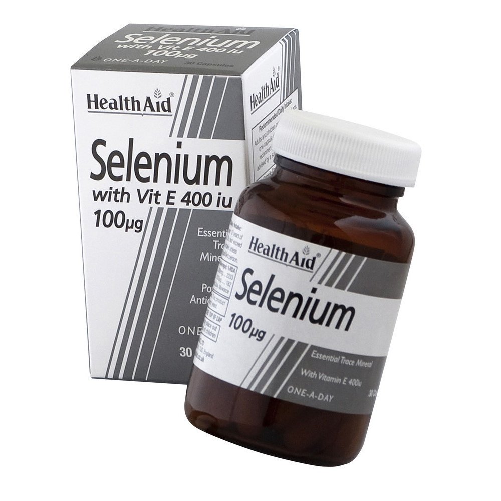 Health Aid Selenium 100μg & Vitamin E 400i.u. Ενεργοποίηση των Αντιοξειδωτικών Ενζύμων του Οργανισμού 30 Κάψουλες