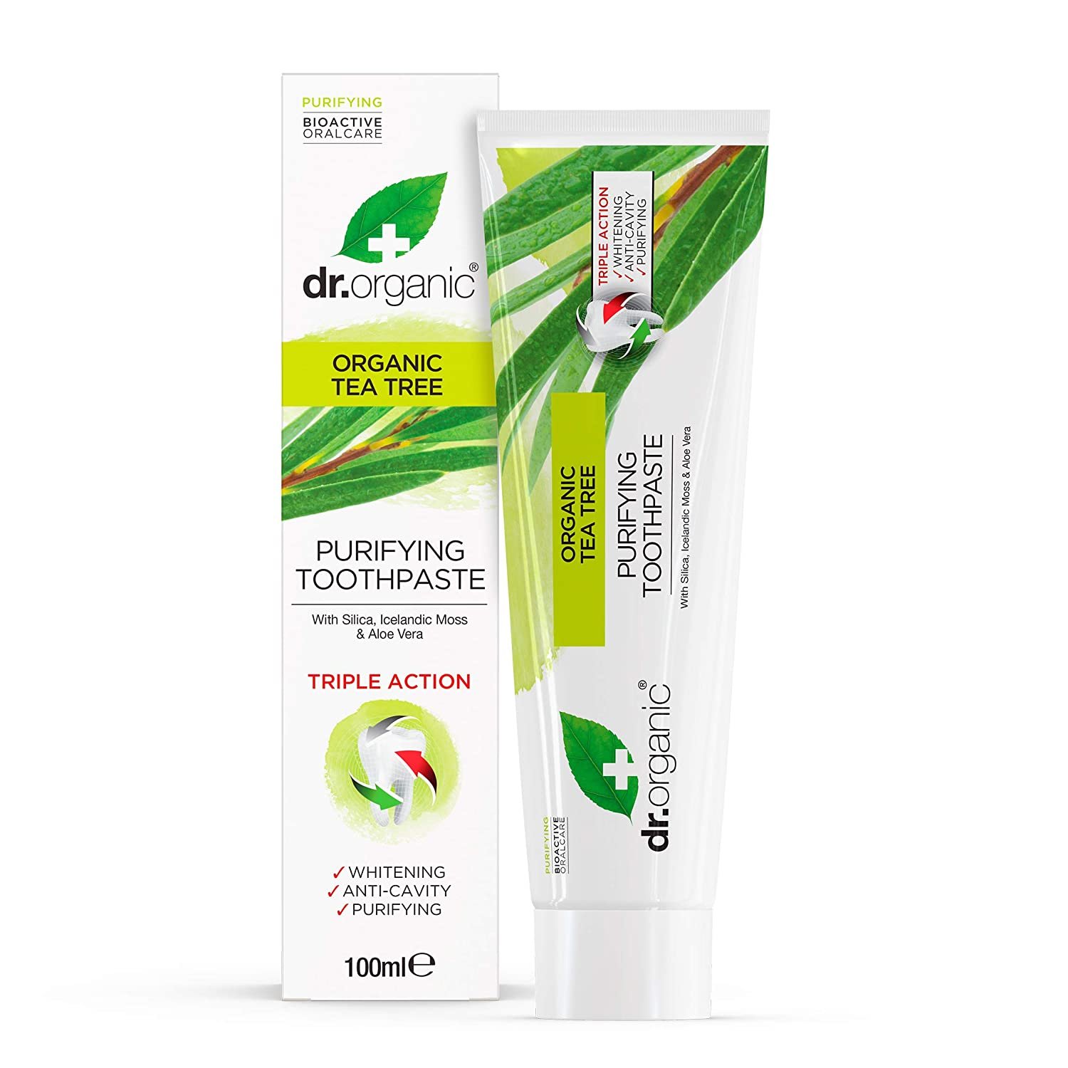 Dr Organic Organic Tea Tree Toothpaste (Antibacterial) Οδοντόκρεμα με Βιολογικό Τεϊόδεντρο 100ml