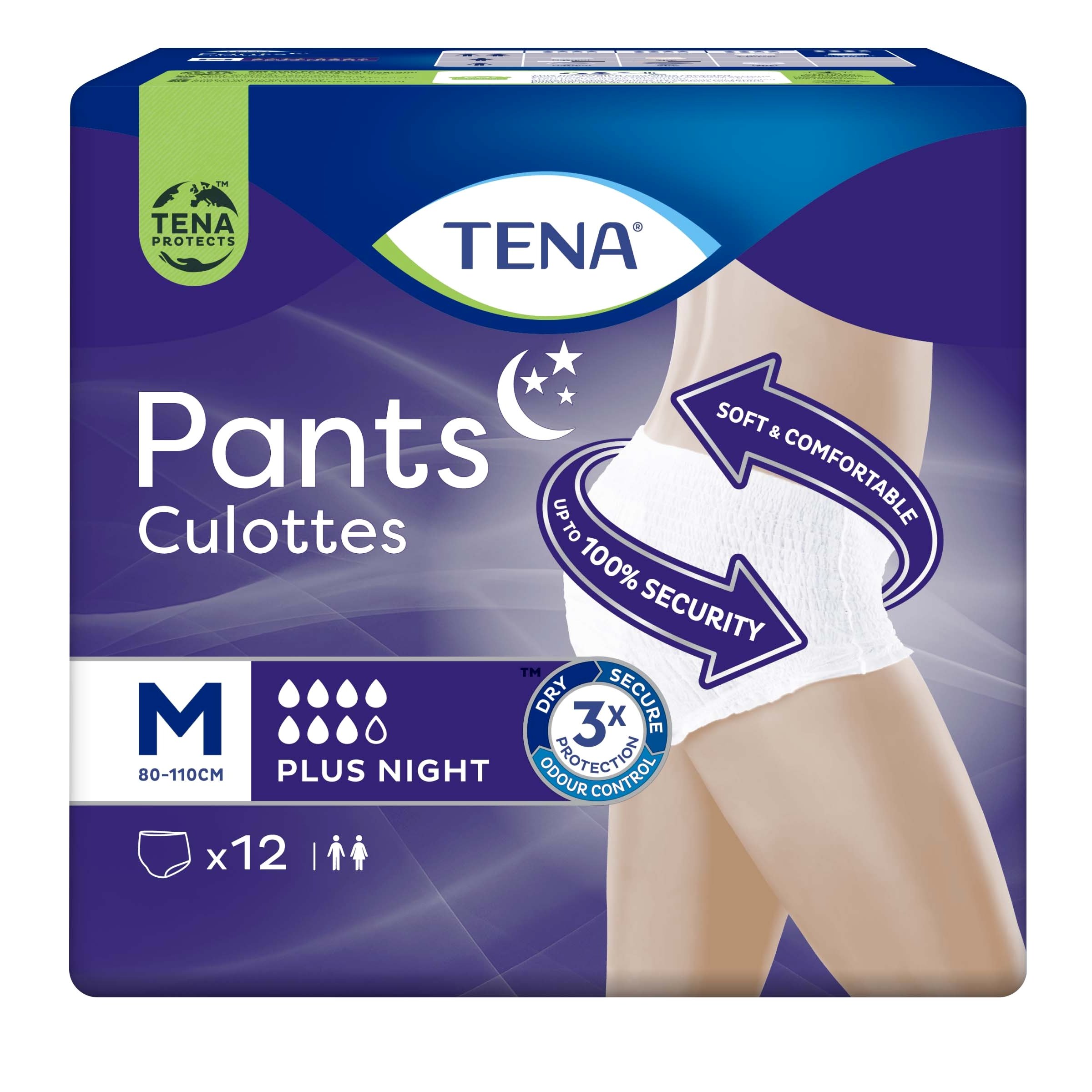 Tena Tena Pants Plus Night Unisex Απορροφητικά Εσώρουχα για Βαριά Μορφή Ακράτειας 12 Τεμάχια - Medium 80-110cm