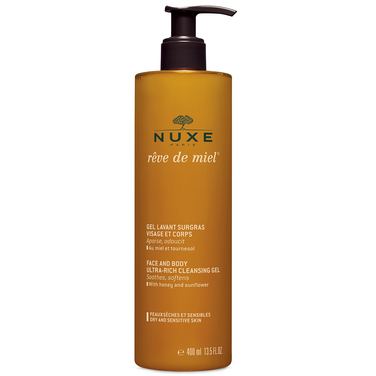 Nuxe Nuxe Reve de Miel Face & Body Ultra Rich Cleansing Gel with Honey & Sunflower Απαλό Καθαριστικό Προσώπου - Σώματος για Ξηρές & Ευαίσθητες Επιδερμίδες 400ml