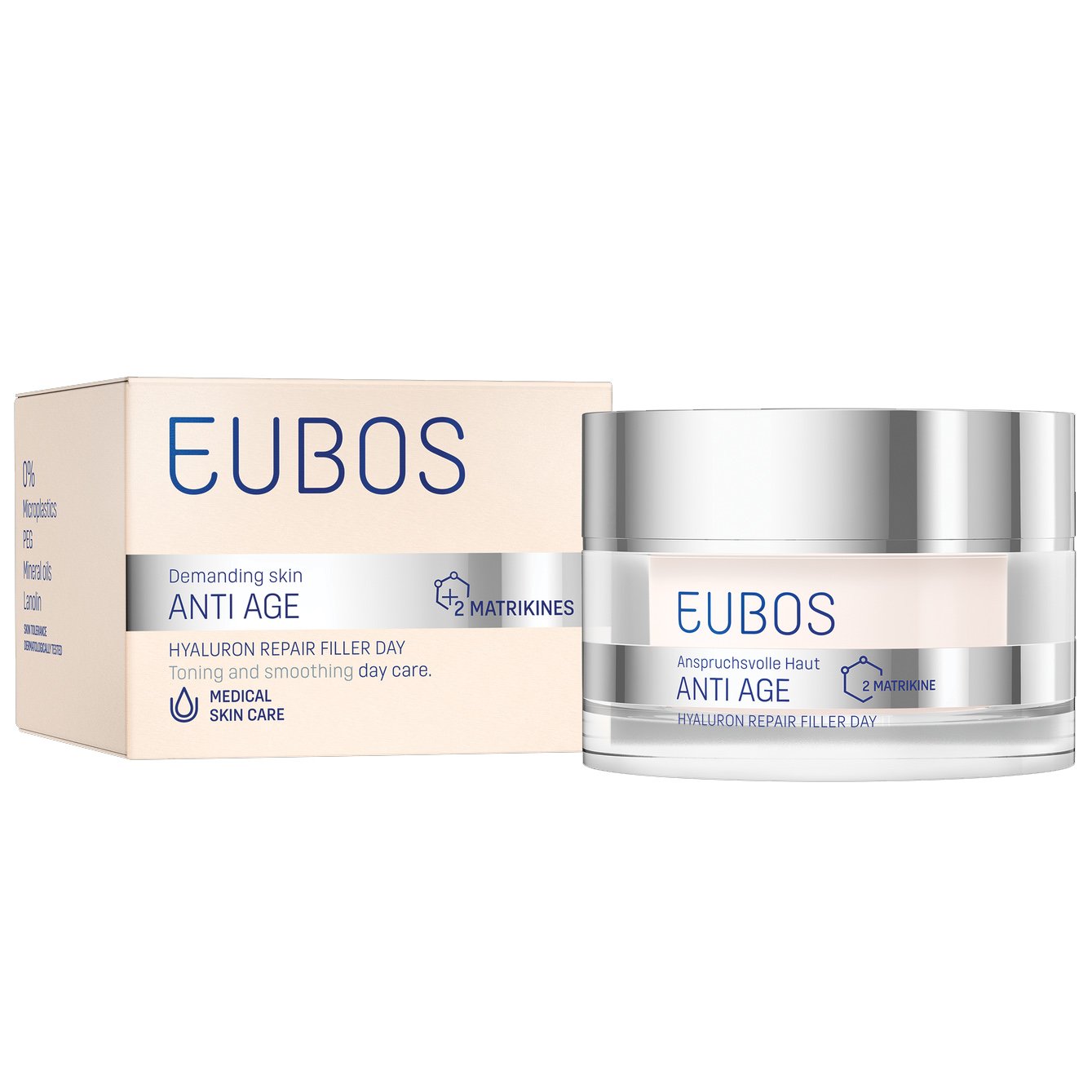 Eubos Anti Age Hyaluron Repair Filler Day Creme Κρέμα Εντατικής Φροντίδας Κατά των Ρυτίδων με Υαλουρονικό Οξύ 50ml