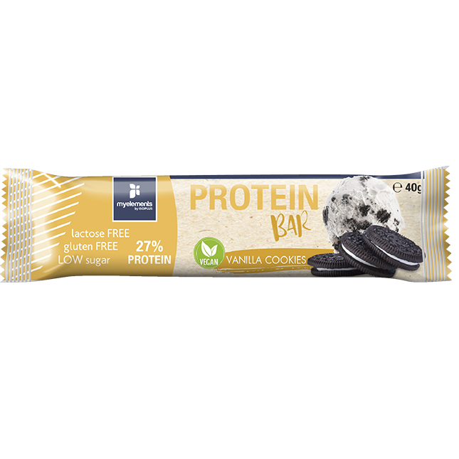 Myelements Protein Bar Vegan Vanilla Cookies Μπάρα Πρωτεΐνης Χωρίς Λακτόζη και Γλουτένη 40g