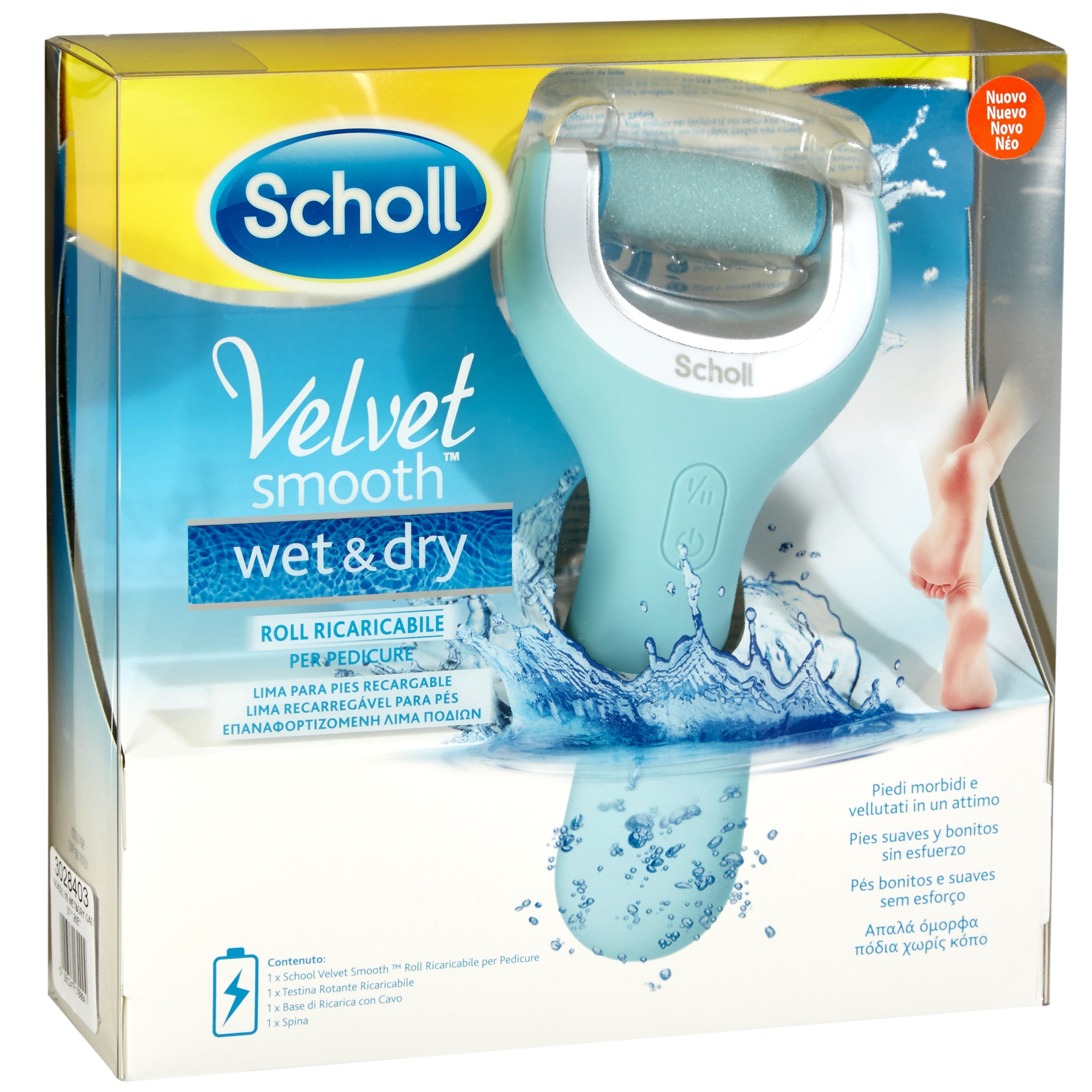 Dr. Scholl Velvet Smooth Wet & Dry – Ηλεκτρική Επαναφορτιζόμενη & Αδιάβροχη Λίμα Ποδιών (1 Λίμα)