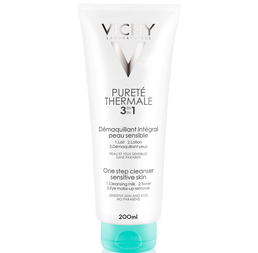 Vichy Purete Thermale Integral Γαλάκτωμα Καθαρισμού, Τονωτική Λοσιον & Ντεμακιγιαζ Ματιών 3 σε 1 – 200ml