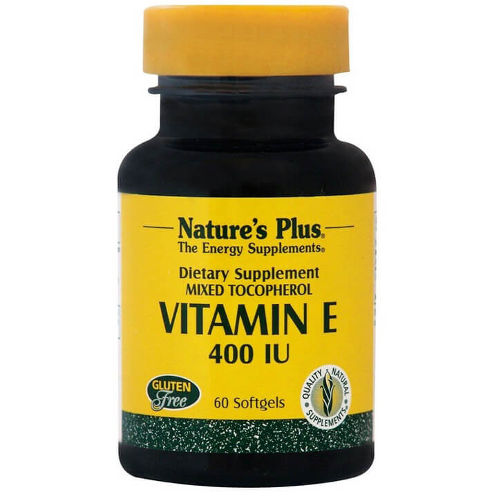 Nature’s Plus Vitamin E 400IU Συμπλήρωμα Διατροφής Φυσικής Πηγής Βιταμίνης Ε, Αντιοξειδωτική Δράση & Προστασία Μυών 60Softgels