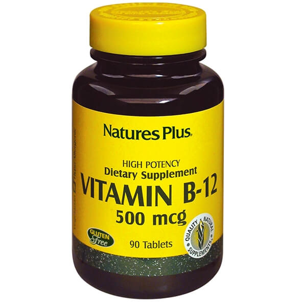 Nature’s Plus Vitamin B-12 500mcg Για την Τόνωση του Νευρικού Συστήματος 90tabs