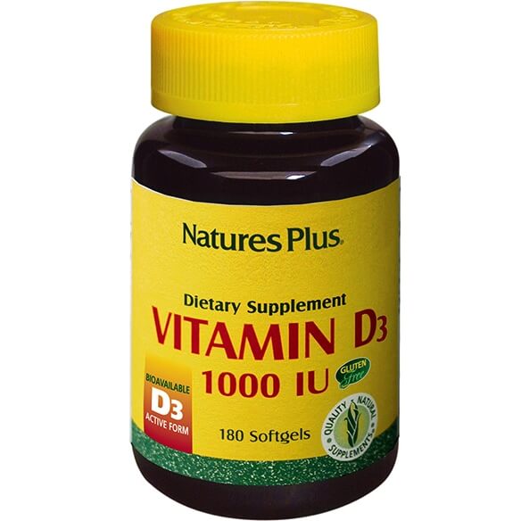 Nature’s Plus Vitamin D3 1000IU Βιταμίνη D3 180Softgels