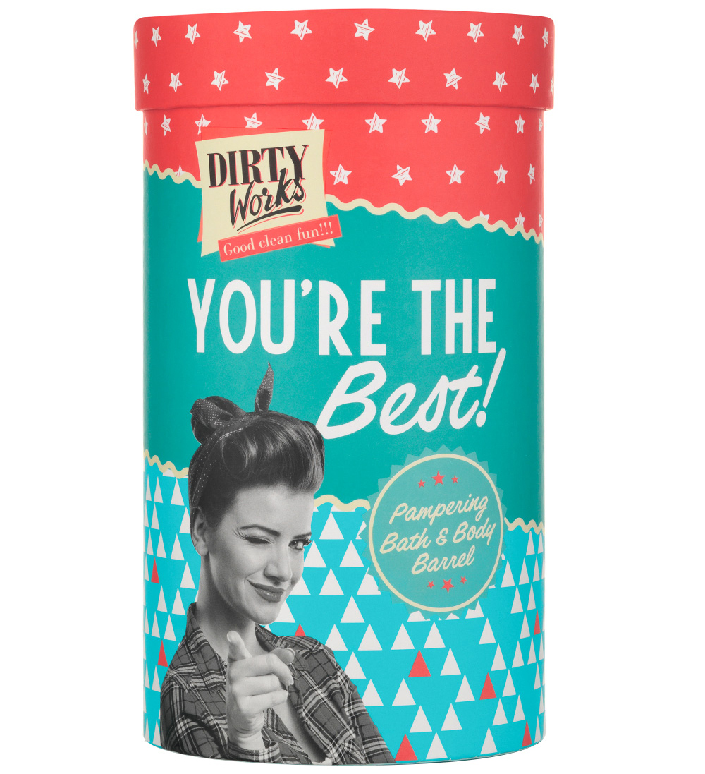 Dirty Works Youre The Best Pampering Bath & Body Barrel Αφρόλουτρο, Ενυδατική Σώματος & Σφουγγάρι Σώματος