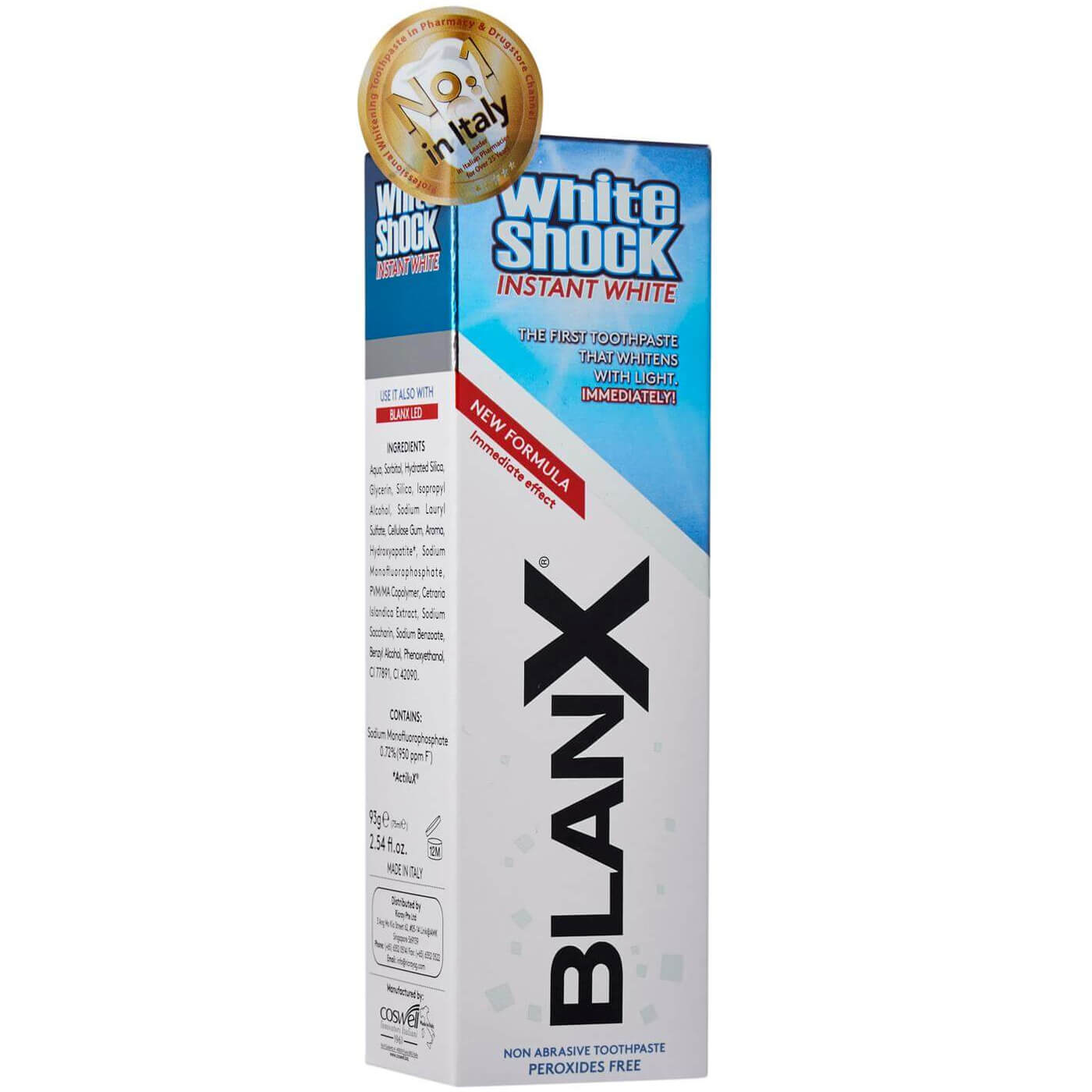 BLANX White Shock Instant White Toothpaste Λευκαντική Οδοντόκρεμα Ταχείας Δράσης 75ml