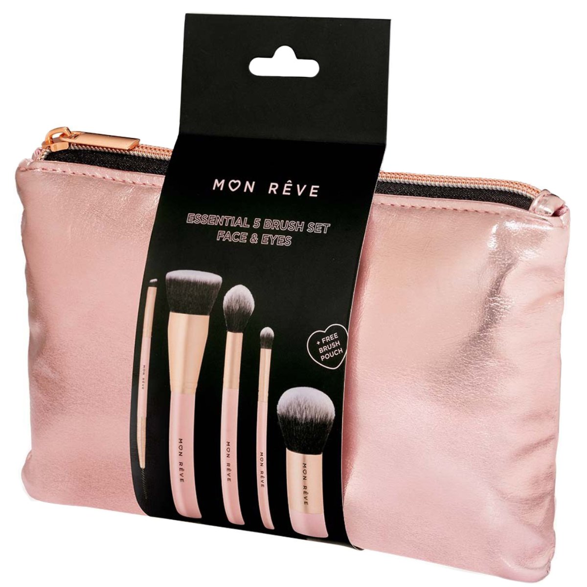 Mon Reve Promo Essential 5 Brush Set Face & Eyes 5 Τεμάχια & Δώρο Νεσσεσέρ 1 Τεμάχιο