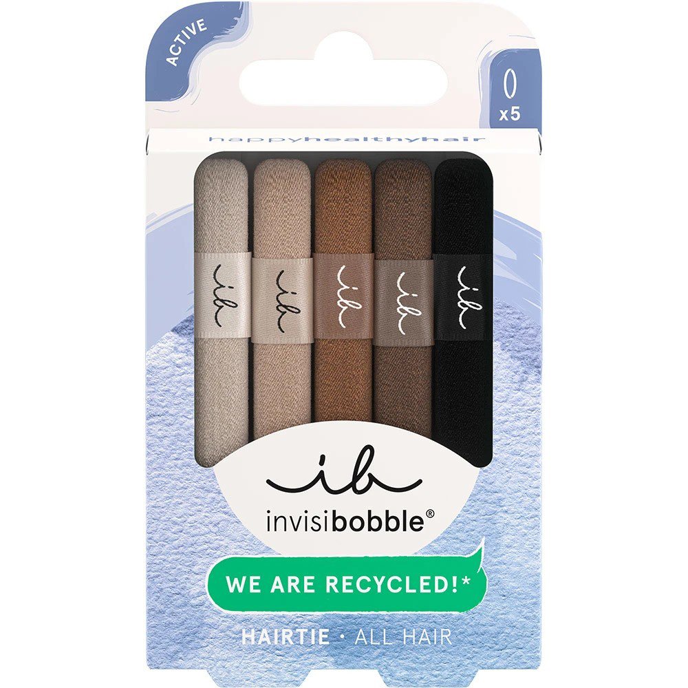 Invisibobble Ecotie Hair Tie Mocha Λαστιχάκια Μαλλιών για Κράτημα με Λιγότερα Σημάδια, Λιγότερο Πόνο & Φθορά 5 Τεμάχια