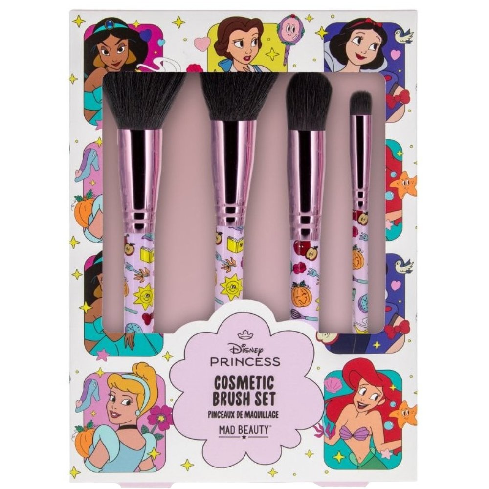 Mad Beauty Disney Princess Express Yourself Cosmetic Brush Πινέλα Μακιγιάζ Εμπνευσμένο Από το Χαρακτήρα Princess της Disney 4 Τεμάχια
