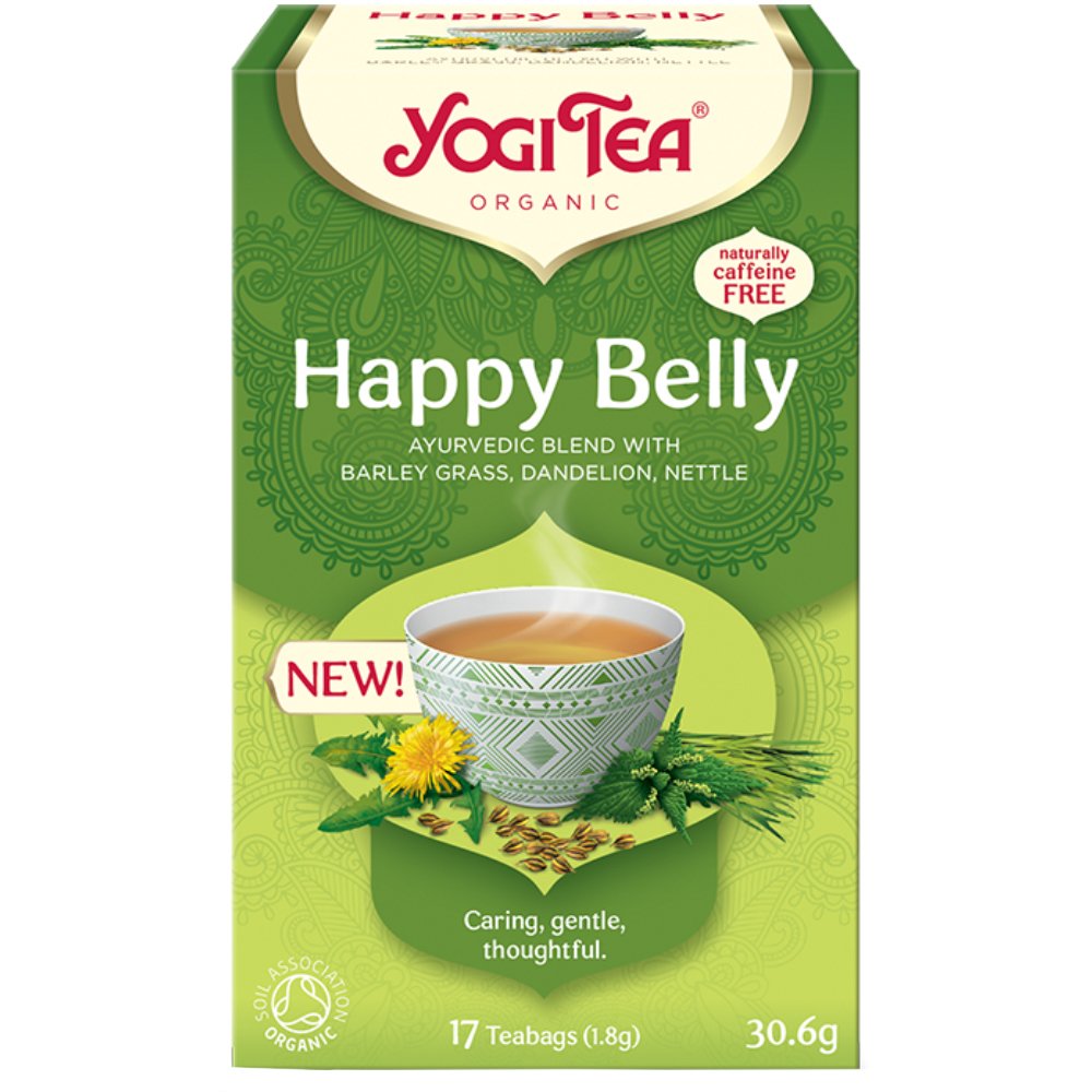 Yogi Tea Happy Belly Ρόφημα Βοτάνων με Αρωματικά Μπαχαρικά για Ευεξία & Ηρεμία του Πεπτικού Συστήματος 17 Teabags (17 Φακελάκια x 1,8g)