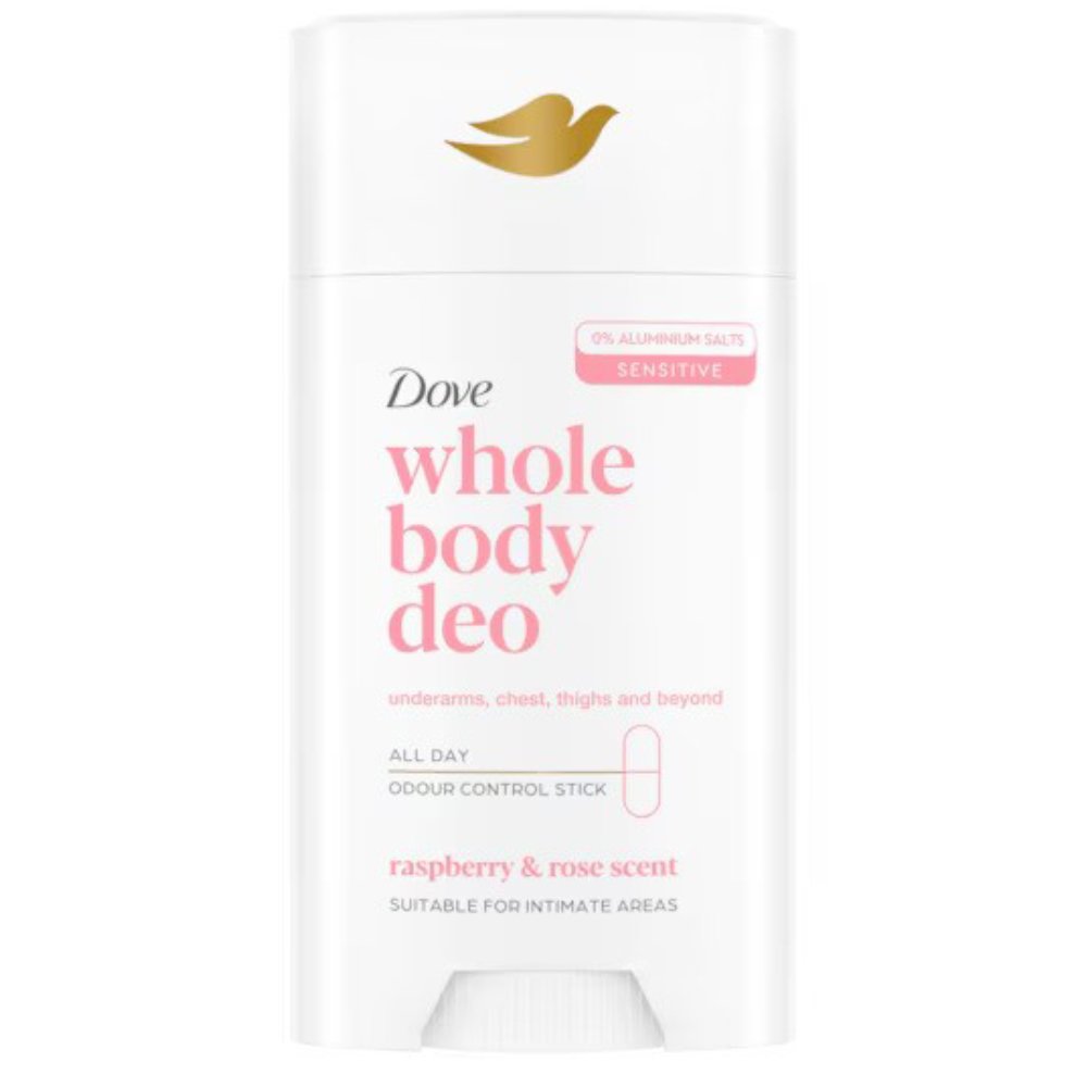 Dove Raspberry & Rose Scent Whole Body Deo Sensitive Stick Αποσμητικό Stick για Όλο το Σώμα με Άρωμα Βατόμουρο & Τριαντάφυλλο με Αίσθηση Δροσιάς 150ml