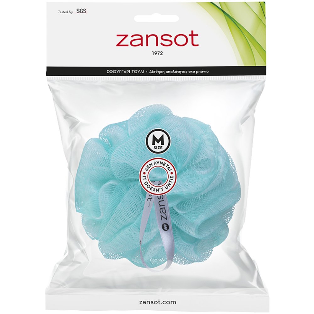 Zansot Mesh Sponge Medium Σφουγγάρι Τούλι για Αίσθηση Απαλότητας & Αναζωογόνησης 1 Τεμάχιο - Λαχανί