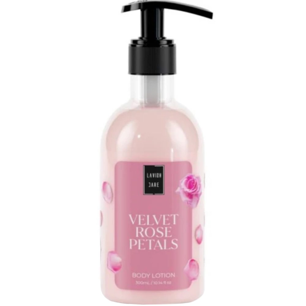 Lavish Care Body Lotion Velvet Rose Petal Ενυδατική Κρέμα Σώματος με Ευχάριστο Άρωμα Τριαντάφυλλο με Αντλία 300ml