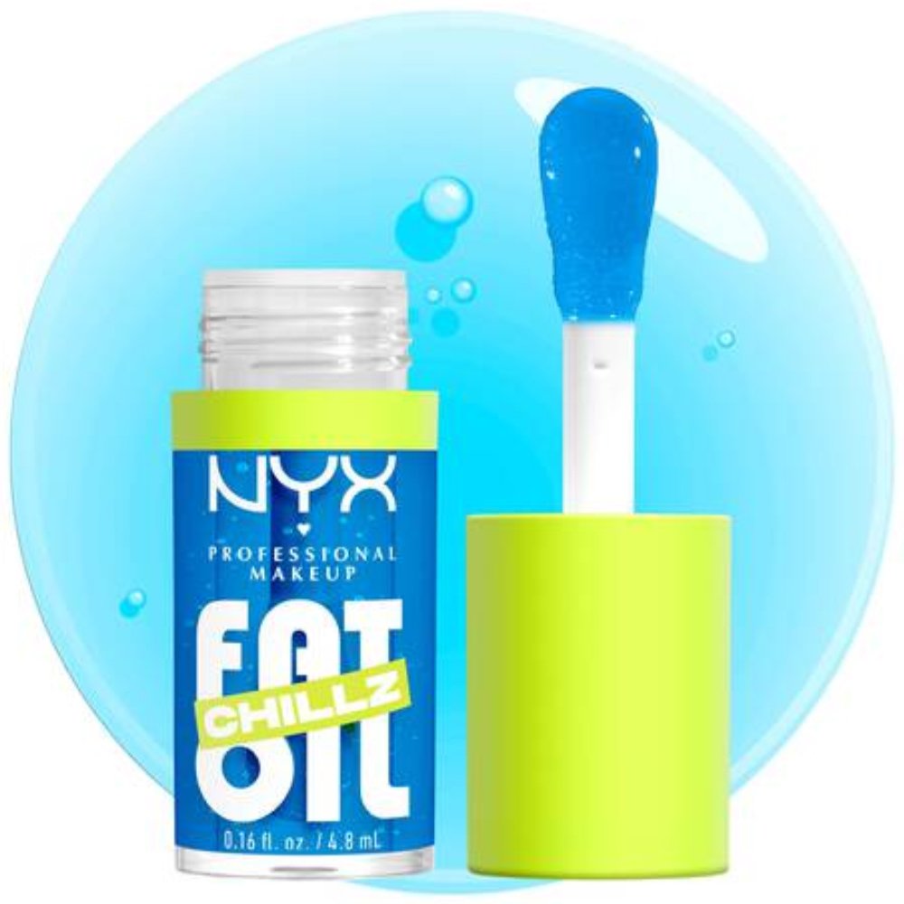 Nyx Professional Makeup Fat Oil Chillz Έλαιο Χειλιών για Εξαιρετικά Λαμπερό Αποτελέσμα & Προστασία 4.8ml - 18 Polar Peppermind