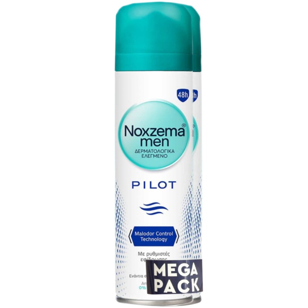 Noxzema Men Promo Pilot Antiperspirant Spray Ανδρικό Αποσμητικό Σπρέι με Άρωμα Φρεσκάδας για 48ωρη Προστασία 300ml (2x150ml)