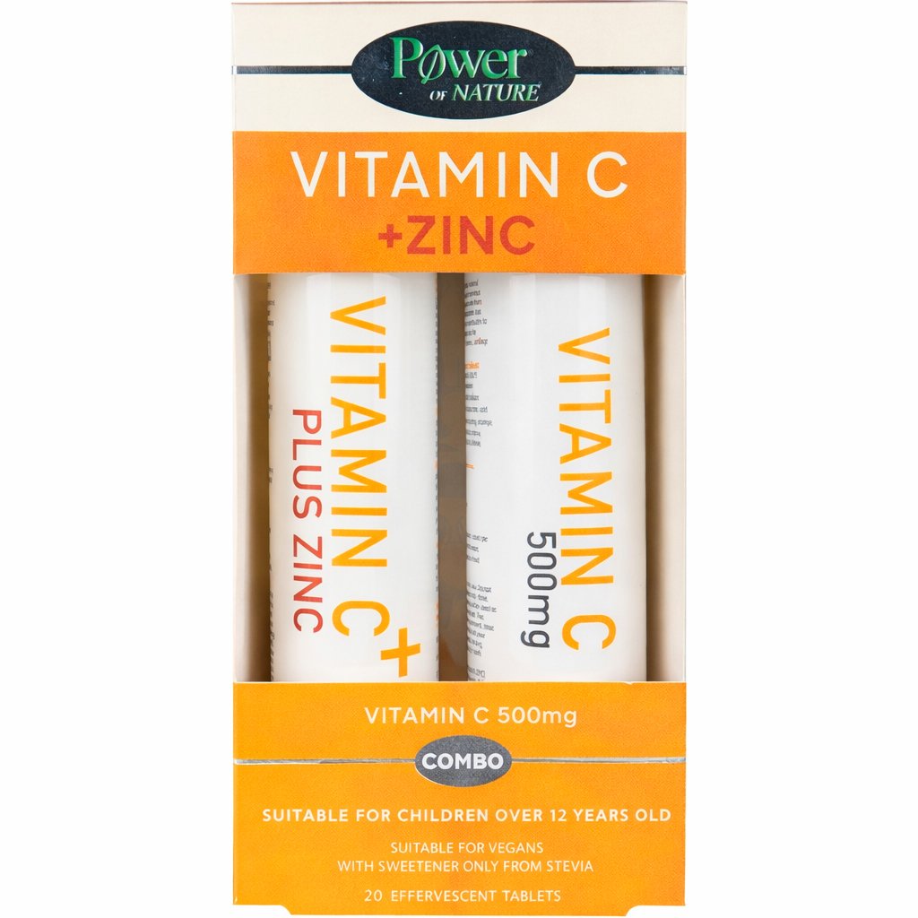 Power Health Promo Zinc+ Vitamin C Stevia 20 Effer.Tabs & Δώρο Vitamin C 500mg 20 Effer.Tabs