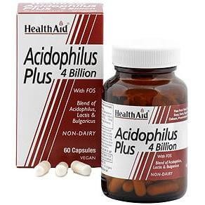 Health Aid Balanced Acidophilus Plus 100 Million (+Bifidus) Οξεόφιλα Προβιοτικά Με Φρουκτο-Ολιγοσακχαρίτες 60caps