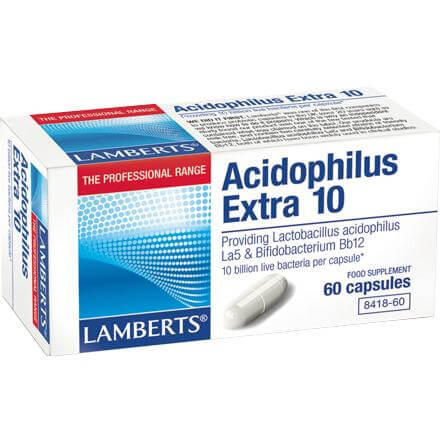 Lamberts Acidophilus Extra 10 Συμπλήρωμα Διατροφής για Άτομα που Πάσχουν από Διαταραχή της Ισορροπίας της Εντερικής Χλωρίδας – 30 tabs