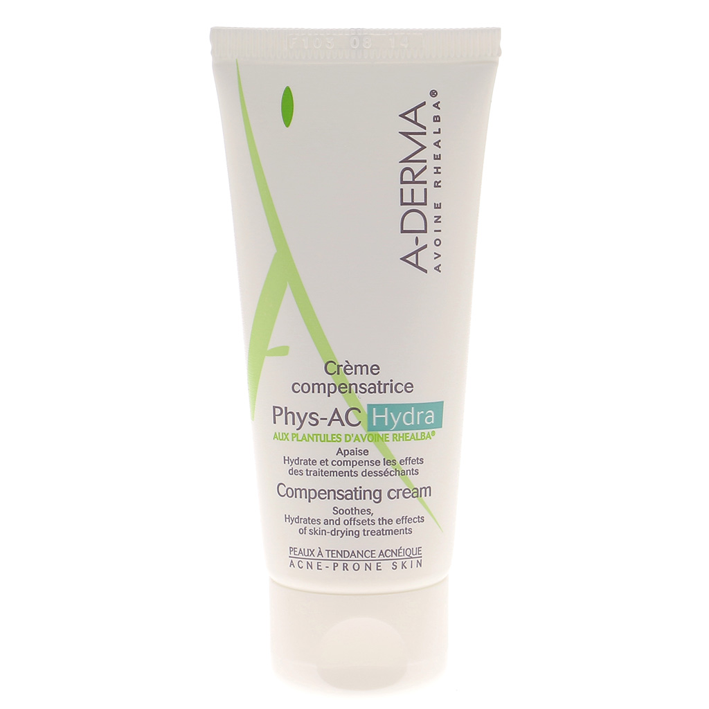 A-derma Phys-AC Hydra Compensating Cream Αντιφλεγμονώδης Φροντίδα Πλούσια σε Ενυδατικούς Παράγοντες για Ακνεϊκά Δέρματα 40ml