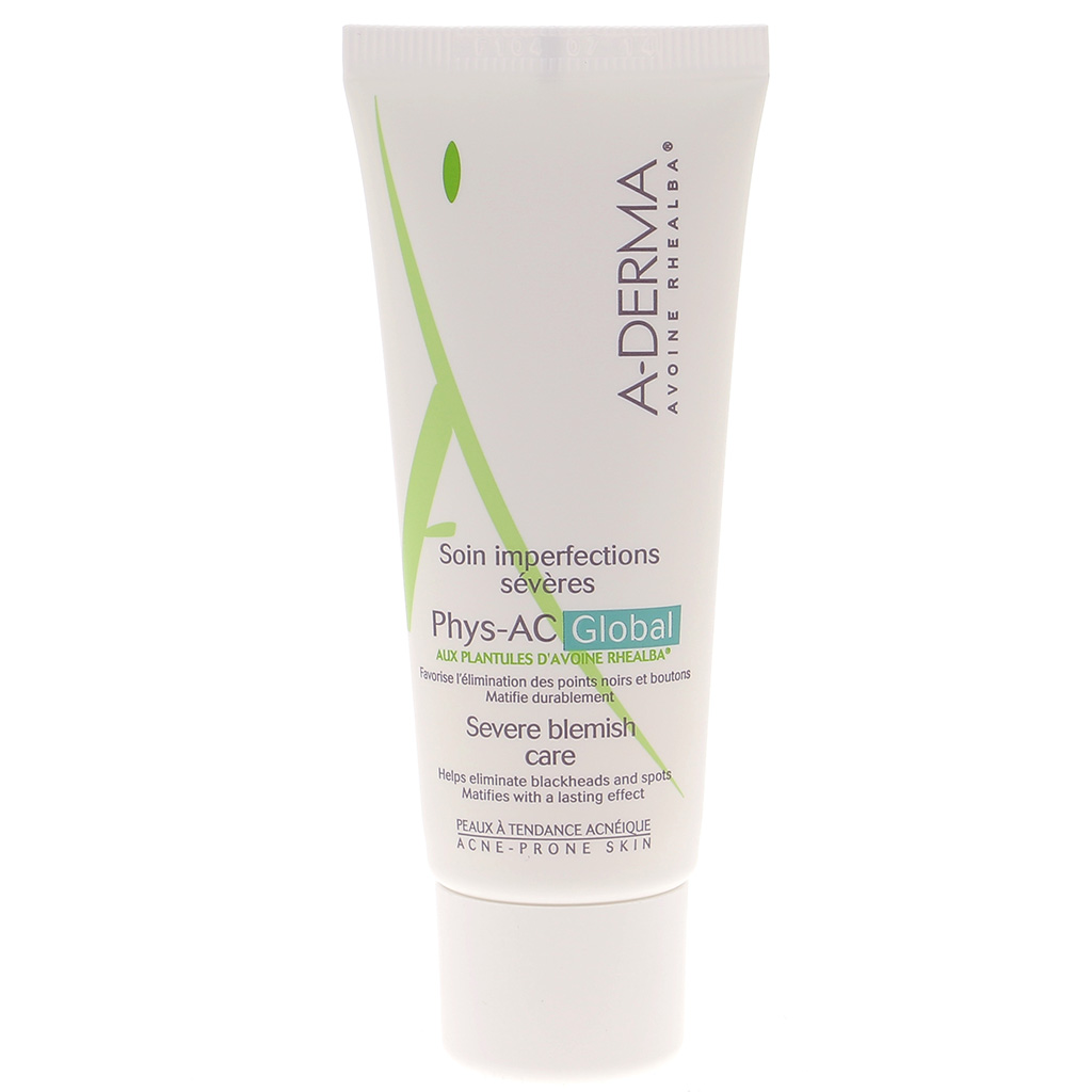 A-derma Phys-AC Global Severe Blemish Care Κρέμα Ολοκληρωμένης Φροντίδας για τις Ακνεϊκές Επιδερμίδες 40ml