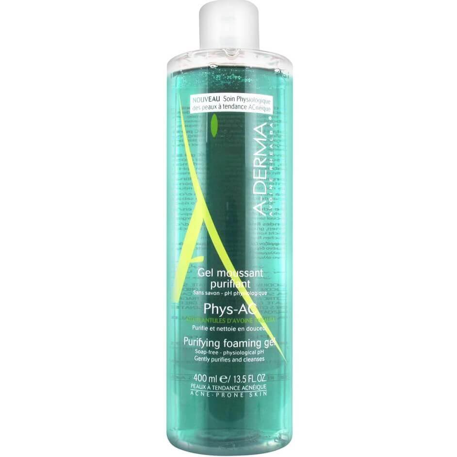 A-Derma Phys-AC Gel Moussant Purifiant Εξυγιαντικό Αφρίζον Gel Καθαρισμού Προσώπου 400ml Promo -20%