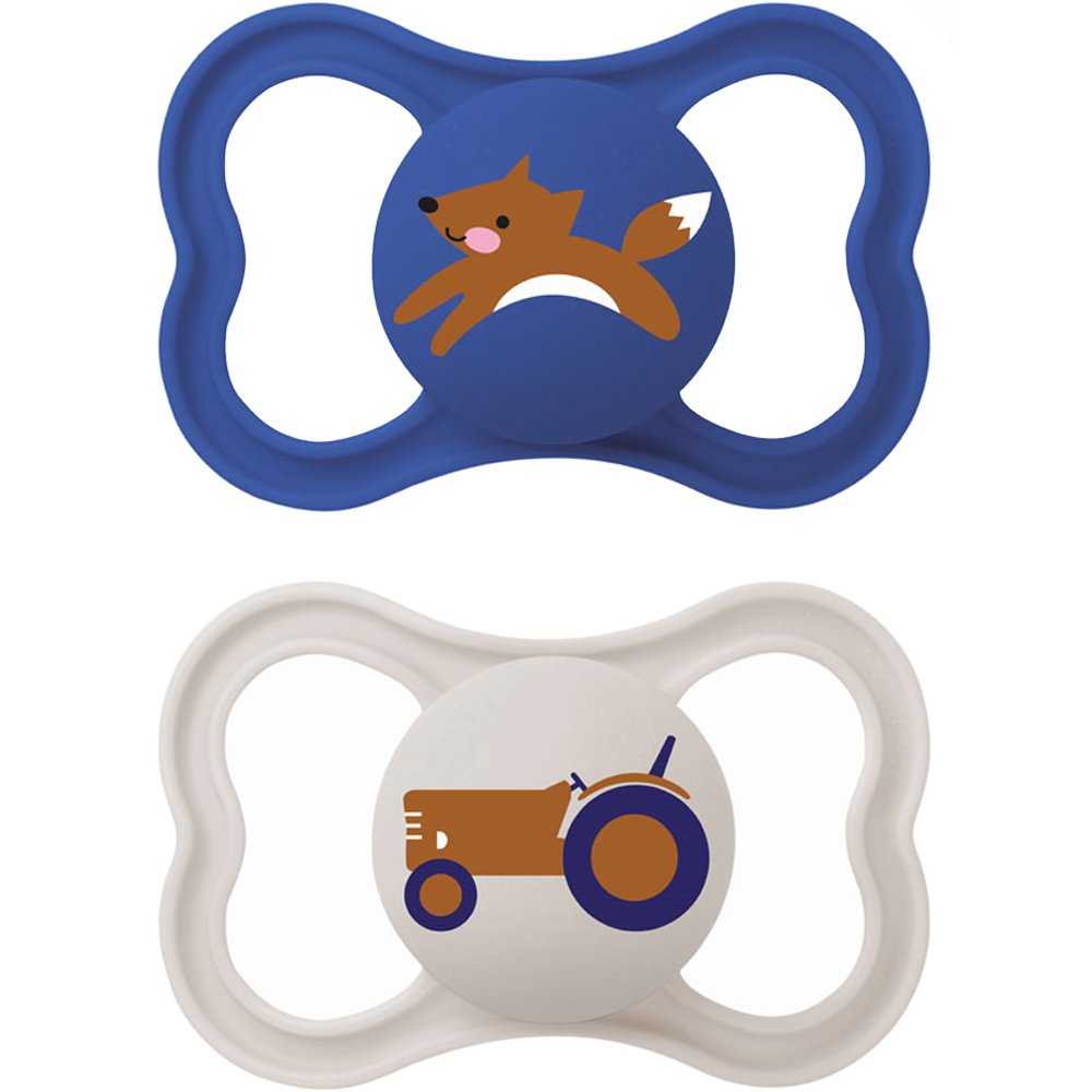 Mam Supreme Silicone Soother 16m+ Ορθοδοντική Πιπίλα Σιλικόνης που Υποστηρίζει την Υγιή Οδοντική Ανάπτυξη, 2 Τεμάχια, Κωδ 295SBc - Μπλε Σκούρο / Γκρι