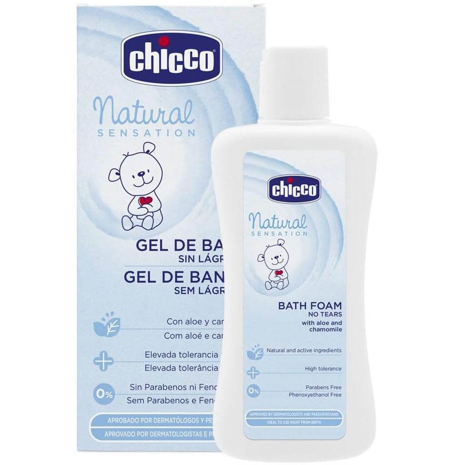 Chicco Natural Sensation Bath Foam Βρεφικό Αφρόλουτρο με Αλόη & Χαμομήλι 200ml