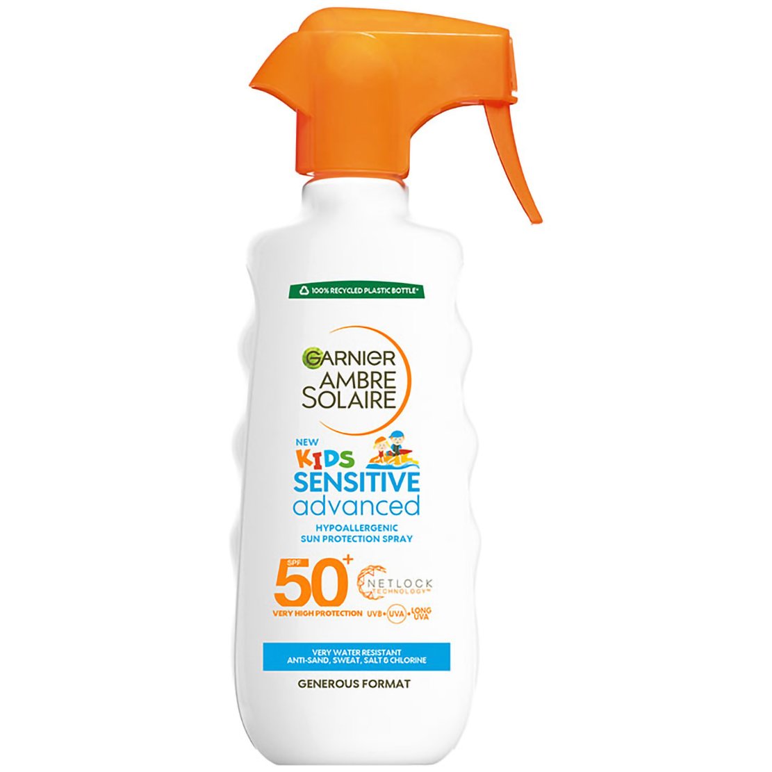 Garnier Ambre Solaire Kids Sensitive Advanced Hypoallergenic Face & Body Spray Spf50+ Παιδικό Αντηλιακό Γαλάκτωμα Προσώπου, Σώματος Πολύ Υψηλής Προστασίας σε Σπρέι 270ml