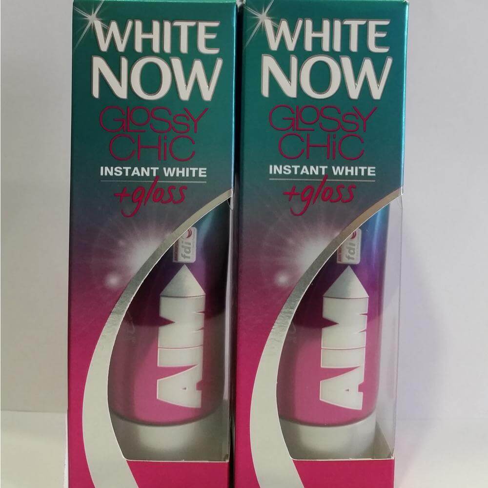 Aim Πακέτο Προσφοράς White Now Glossy Chic Instant White Λαμπερό Χαμόγελο & Άμεσα Λευκότερα Δόντια 1+1 Δώρο 2 x 50ml