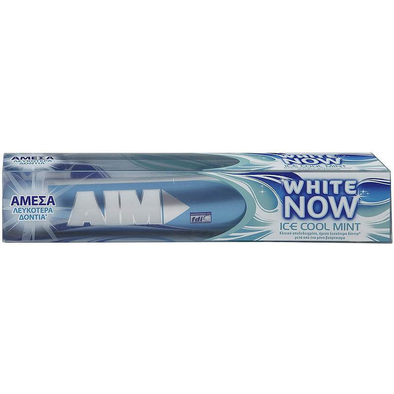 Aim White Now Ice Cool Mint Οδοντόκρεμα για Άμεσα Λευκότερα Δόντια, με Δροσερή Γεύση Μέντα 75ml