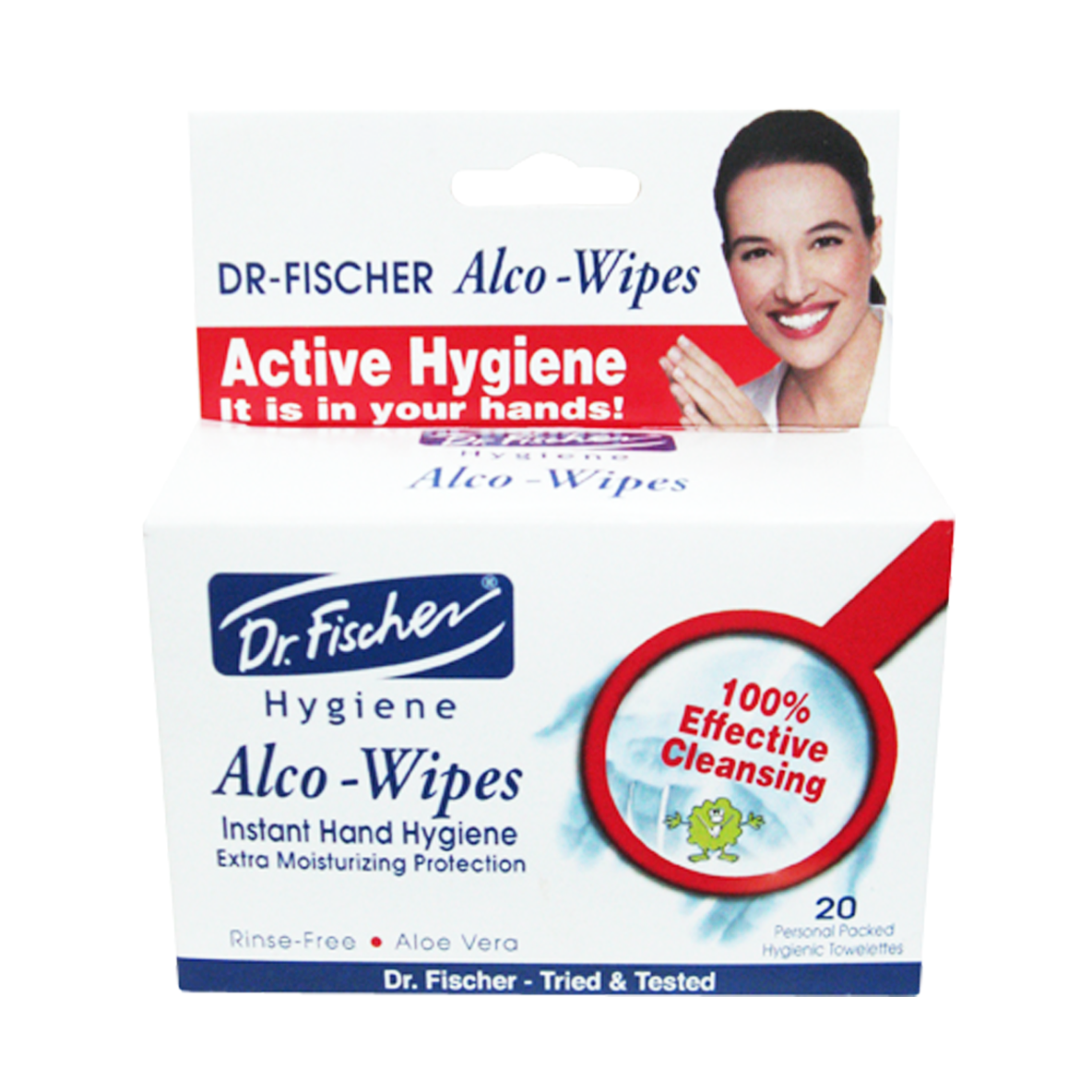 Dr. Fischer Alco Wipes Instant Hand Hygiene Μαντηλάκια Καθαρισμού Χεριών 20τμχ